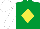 Emerald Green, Yellow diamond, White sleeves and cap