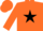 Orange, black star, orange cap