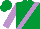 EMERALD GREEN, mauve sash & sleeves, emerald green cap