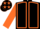 Black, Orange seams, Orange sleeves, Orange stars on cap