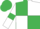 Emerald Green and White (quartered), White sleeves, Emerald Green armlets