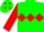 Green, Red triple diamond, sleeves and diamonds on cap