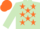 Light Green, Orange stars, Orange cap