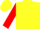 Yellow, Red Circled 'A', Red Sleeves