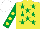 Yellow, Emerald Green stars, Emerald Green sleeves, Yellow spots, White cap