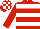 Red and White hooped, check cap