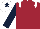 Maroon, White epaulets, Dark Blue sleeves, White cap, Dark Blue star