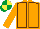 Orange, Brown seams, Emerald Green and Yellow quartered cap