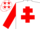 WHITE, red cross of lorraine & sleeves, white cap, red stars