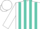White, Turquoise Stripes, White Cap