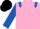 Pink, Royal Blue epaulets and sleeves, Black cap