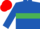 Royal Blue, Emerald Green hoop, Red cap
