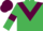 Emerald green, maroon chevron, armlets and cap