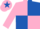 Pink and Royal Blue (quartered), Pink sleeves, Pink cap, Royal Blue star