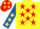 Yellow, Red stars, Royal Blue sleeves, Yellow stars, Royal Blue cap, Yellow stars