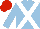 LIGHT BLUE, WHITE cross belts, RED cap