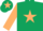 Dark Green, Beige star, sleeves and star on cap