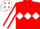 Red, White triple diamond, White sleeves, Red seams, White cap, Red diamonds