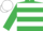 EMERALD GREEN & WHITE HOOPS, white cap