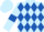 Light Blue and Royal Blue diamonds, Light Blue sleeves, Royal Blue armlets, Light Blue cap