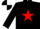 BLACK, red star, black & white quartered cap