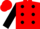 Red, Black spots and sleeves, Red cap