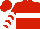 Red, White hoop, chevrons on sleeves