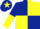 Dark Blue and Yellow (quartered), halved sleeves, Dark Blue cap, Yellow star