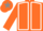 ORANGE, white seams, orange cap, grey star
