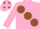 Pink, large Brown spots and spots on cap