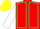 Red, Emerald Green seams, White sleeves, Yellow cap