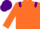 ORANGE, purple epaulettes, purple cap