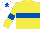 YELLOW, royal blue hoop & armlet, white cap, royal blue star