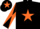Black, Orange star, diabolo on sleeves and star on cap