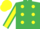 EMERALD GREEN, yellow spots, yellow sleeves, emerald green seams, yellow cap