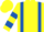Yellow, Royal Blue braces, hooped sleeves