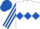White, Royal Blue triple diamond, Royal Blue and White striped sleeves, Royal Blue cap