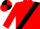 RED, black sash, quartered cap