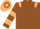 Brown, Beige epaulets, hooped sleeves and hooped cap