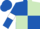 Royal Blue and Light Green (quartered), Royal Blue sleeves, White armlets, Royal Blue cap