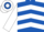ROYAL BLUE & WHITE CHEVRONS, white sleeves, hooped cap