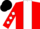 Red, White stripe, diamonds on sleeves, Black cap