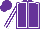 Purple, white seams, white stripes on sleeves, purple cap