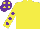 Yellow, large Purple spots and spots on sleeves, Purple cap, Yellow spots