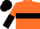 Orange, Black hoop, halved sleeves, Black cap