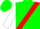 Green, Red Sash, White Sleeves, Two Red Hoops