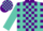 Purple, Turquoise Braces And 'BJM', Turquoise Blocks On Sleeves