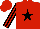 Red, Black Star, Black Stripes On Sleeves