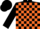 Black and Orange check, Black sleeves and cap