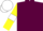 Maroon, Yellow sleeves, White armlets, White cap